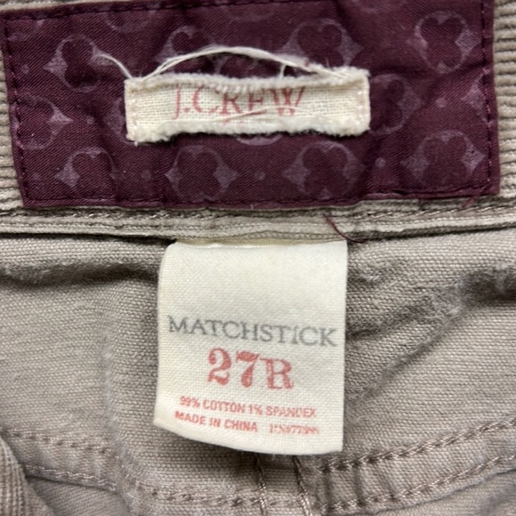J. Crew Matchstick Corduroy Pants‎ Style#17397 khaki 27R - Picture 9 of 11